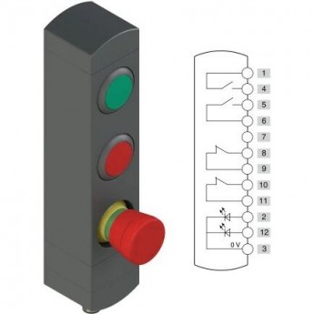 Блок управления устройствами PIZZATO с 3 кнопками IP65 BNAC3ZA38