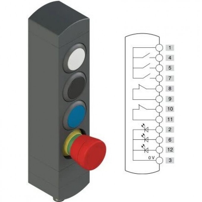 Блок управления устройствами PIZZATO с 4 кнопками IP65 BNAC4ZA15