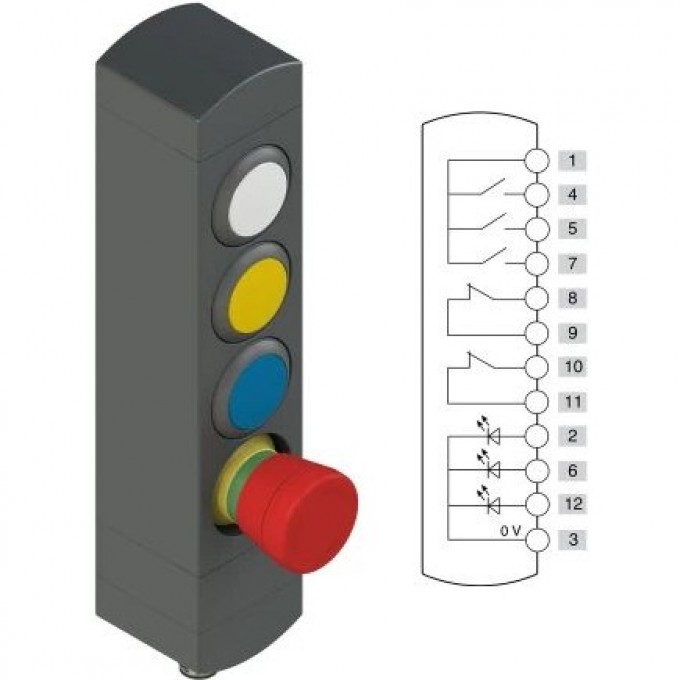 Блок управления устройствами PIZZATO с 4 кнопками IP65 BNAC4ZA23
