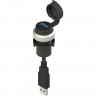 Разъем USB 3.0 Type A PIZZATO серии EROUND с кабелем ПВХ 0.8 м E21USB9AN0.8