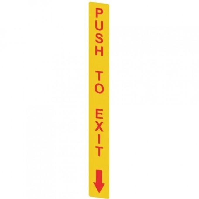 Наклейка прямоугольная PIZZATO PUSH TO EXIT желтая VFAP-A1AGR02